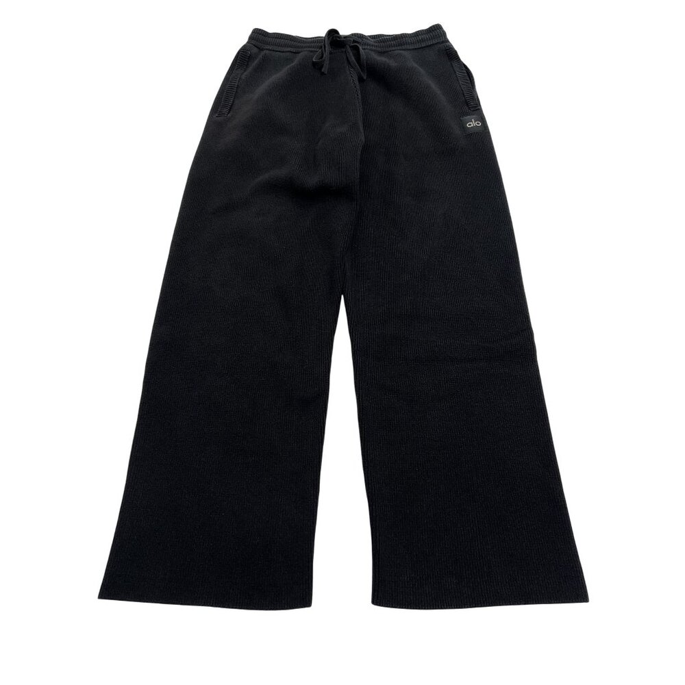 ALO Yoga Scholar Straight Leg Sweatpants in Black - Picture 1 of 9